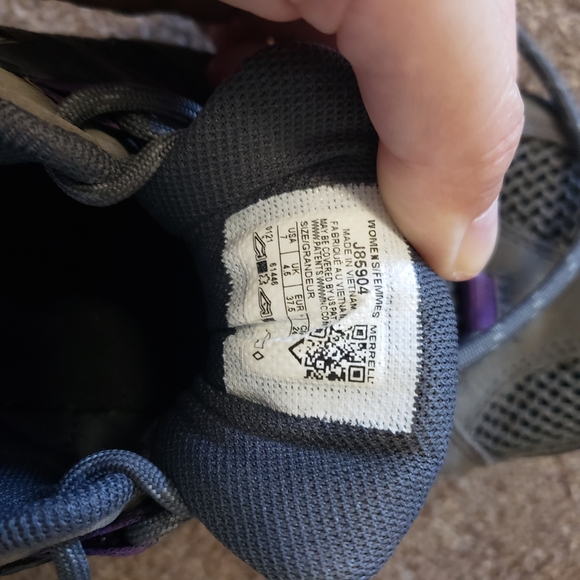 Merrell Gray and Purple Athletic Shoes with Rugged Soles - Picture 3 of 3